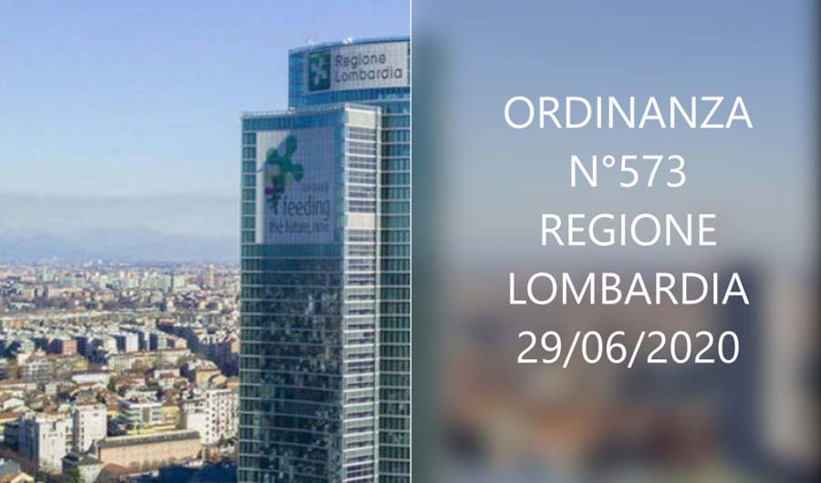 Ordinanza n°573 Regione Lombardia per la prevenzione da COVID-19
