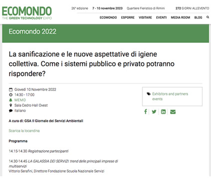 Fiera di Rimini Ecomondo Novembre 2022
