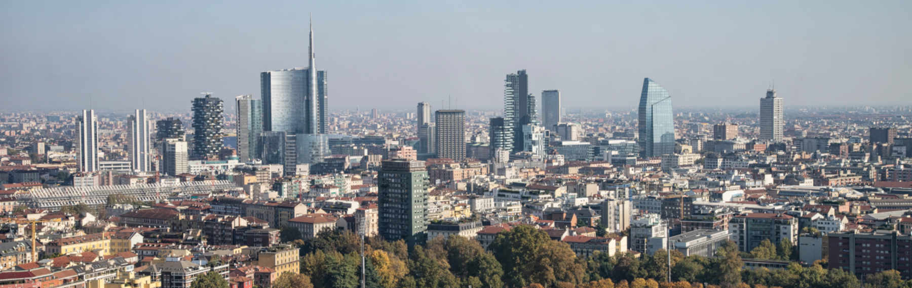 Veduta di Milano, una delle città italiane con più inquinamento atmosferico
